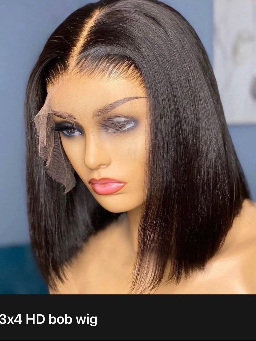 3x4 HD Lace Bob Wig - Black